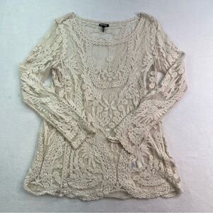 Buffalo - Lace Long Sleeve Top in Cream - Women’s - M